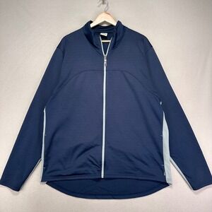 alo Yoga CoolFit Track Jacket Mens XL Blue Performance Running‎ Lightweight
